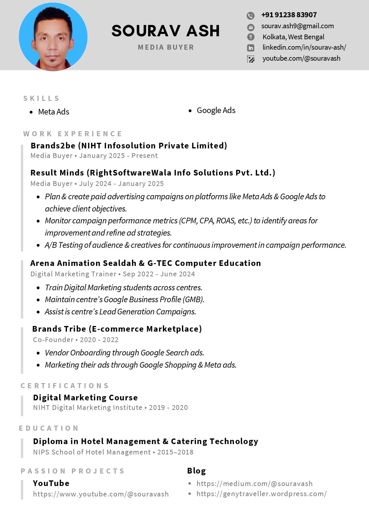 Sourav Ash CV